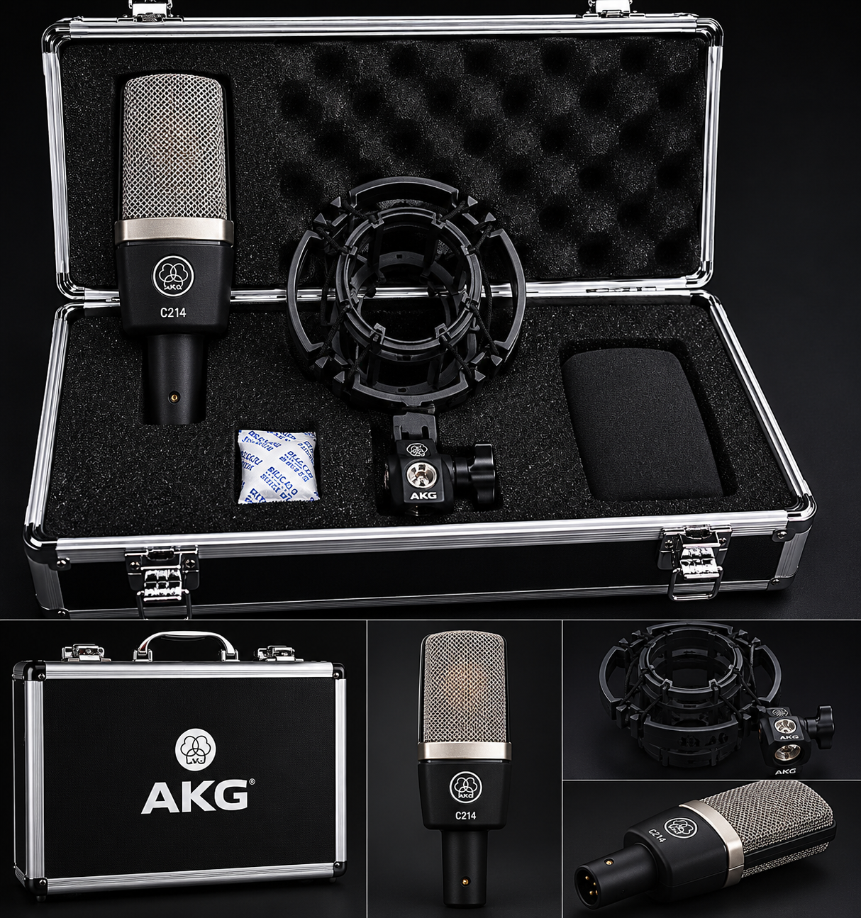 AKG C214 Professional Studio Condenser Microphone Kit